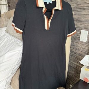Black Polo Dress with Contrast Trim